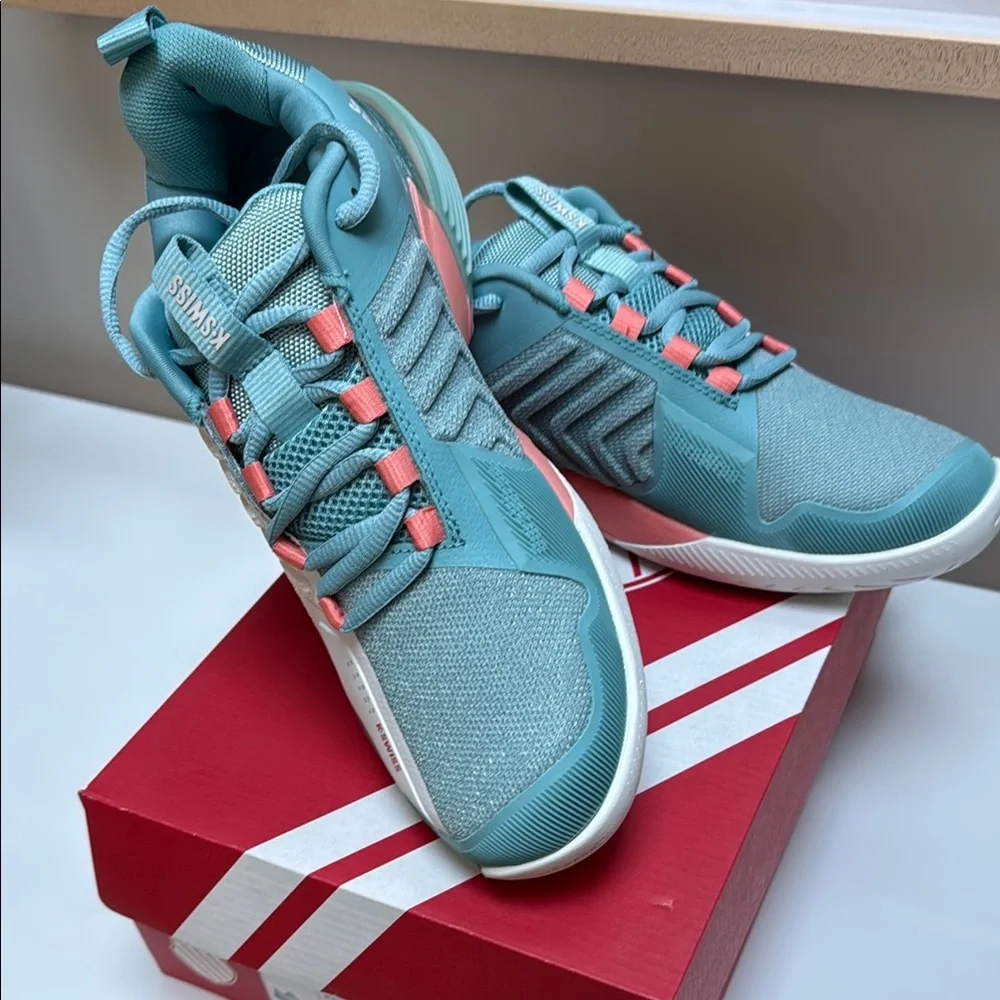 K-Swiss Women's Teal and Coral Athletic Sneakers